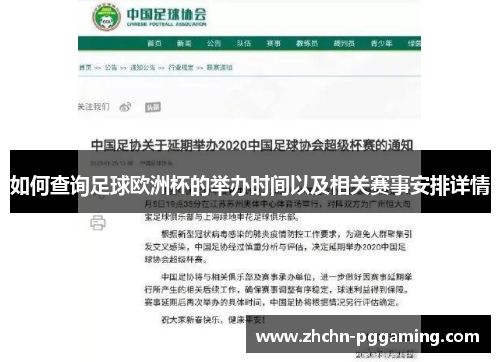 如何查询足球欧洲杯的举办时间以及相关赛事安排详情